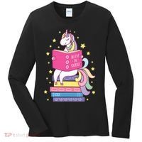 Reading Library Unicorn Read Books Lover Reader Gift Women's Long Sleeve Shirt thumb 0