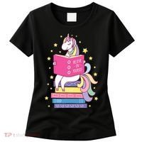 Reading Library Unicorn Read Books Lover Reader Gift Women's T-Shirt thumb 0