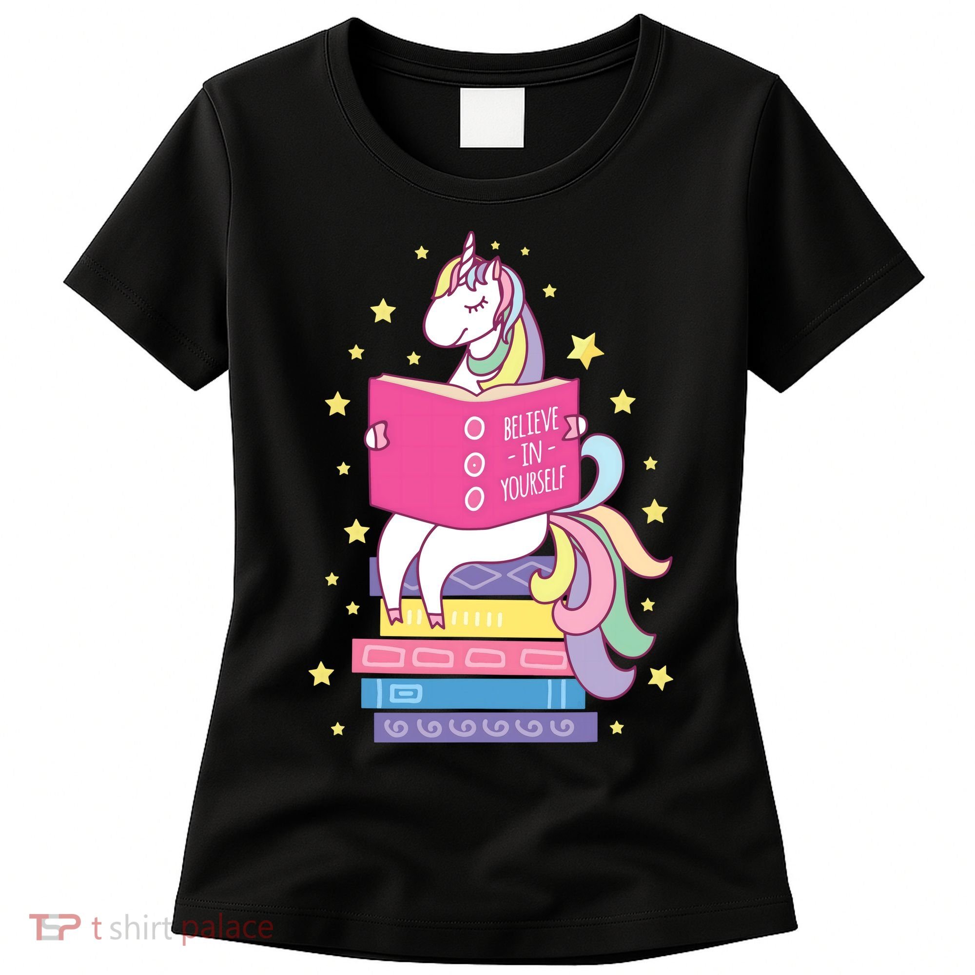 Reading Library Unicorn Read Books Lover Reader Gift Women's T-Shirt