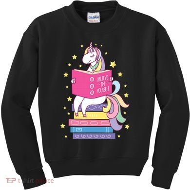 Reading Library Unicorn Read Books Lover Reader Gift Kids Sweatshirt