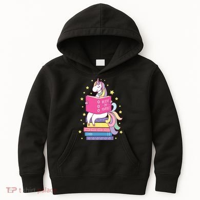 Reading Library Unicorn Read Books Lover Reader Gift Kids Hoodie