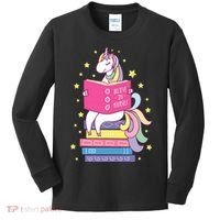 Reading Library Unicorn Read Books Lover Reader Gift Kids Long Sleeve Shirt thumb 0