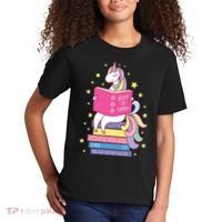 Reading Library Unicorn Read Books Lover Reader Gift Kids T-Shirt thumb 2
