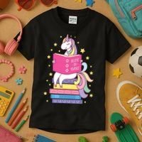 Reading Library Unicorn Read Books Lover Reader Gift Kids T-Shirt thumb 3