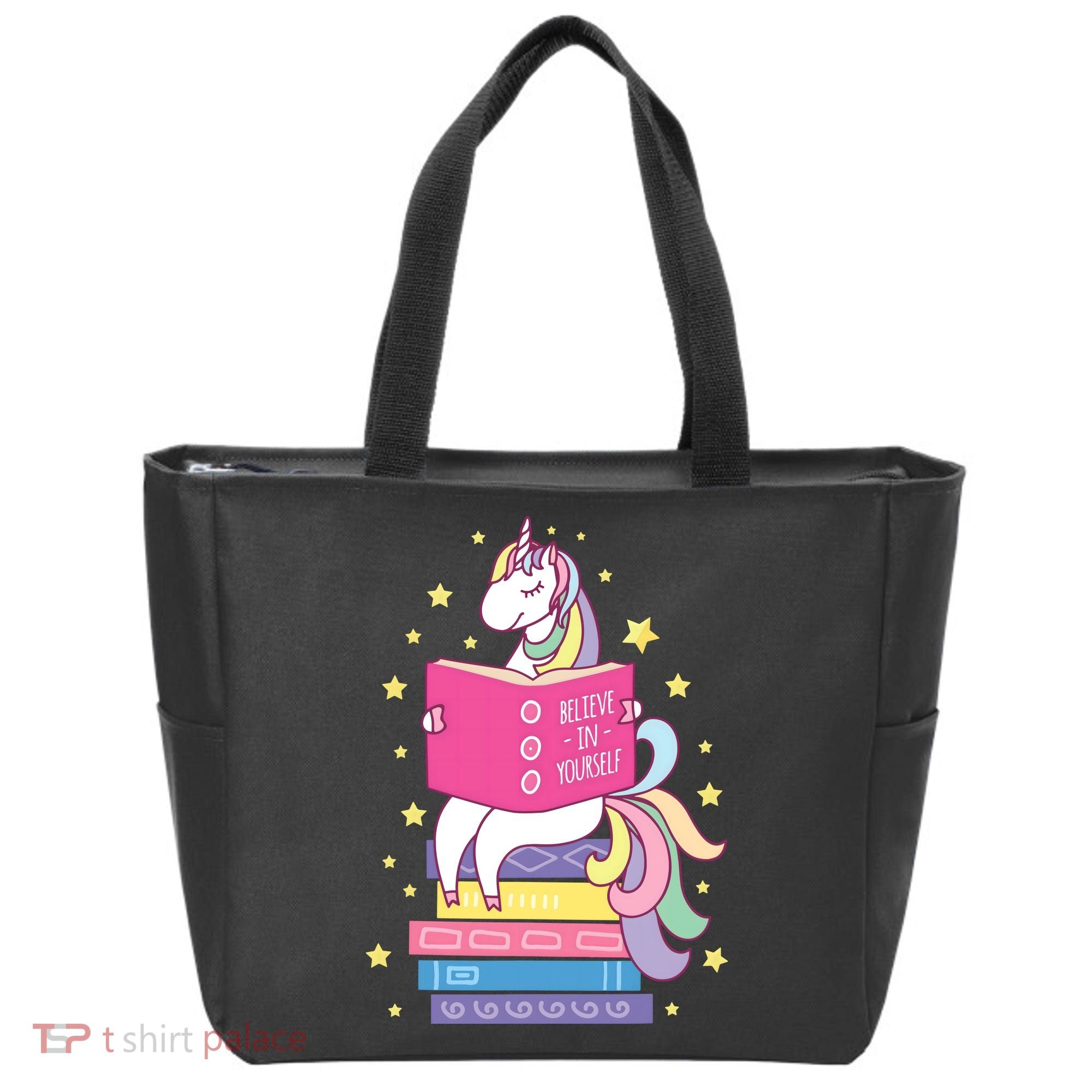 Reading Library Unicorn Read Books Lover Reader Gift Tote Bag