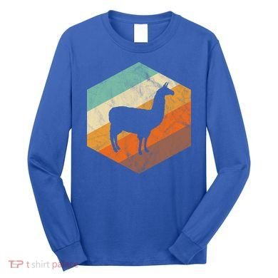 Retro Llama Vintage Llama Cute Gift Long Sleeve Shirt