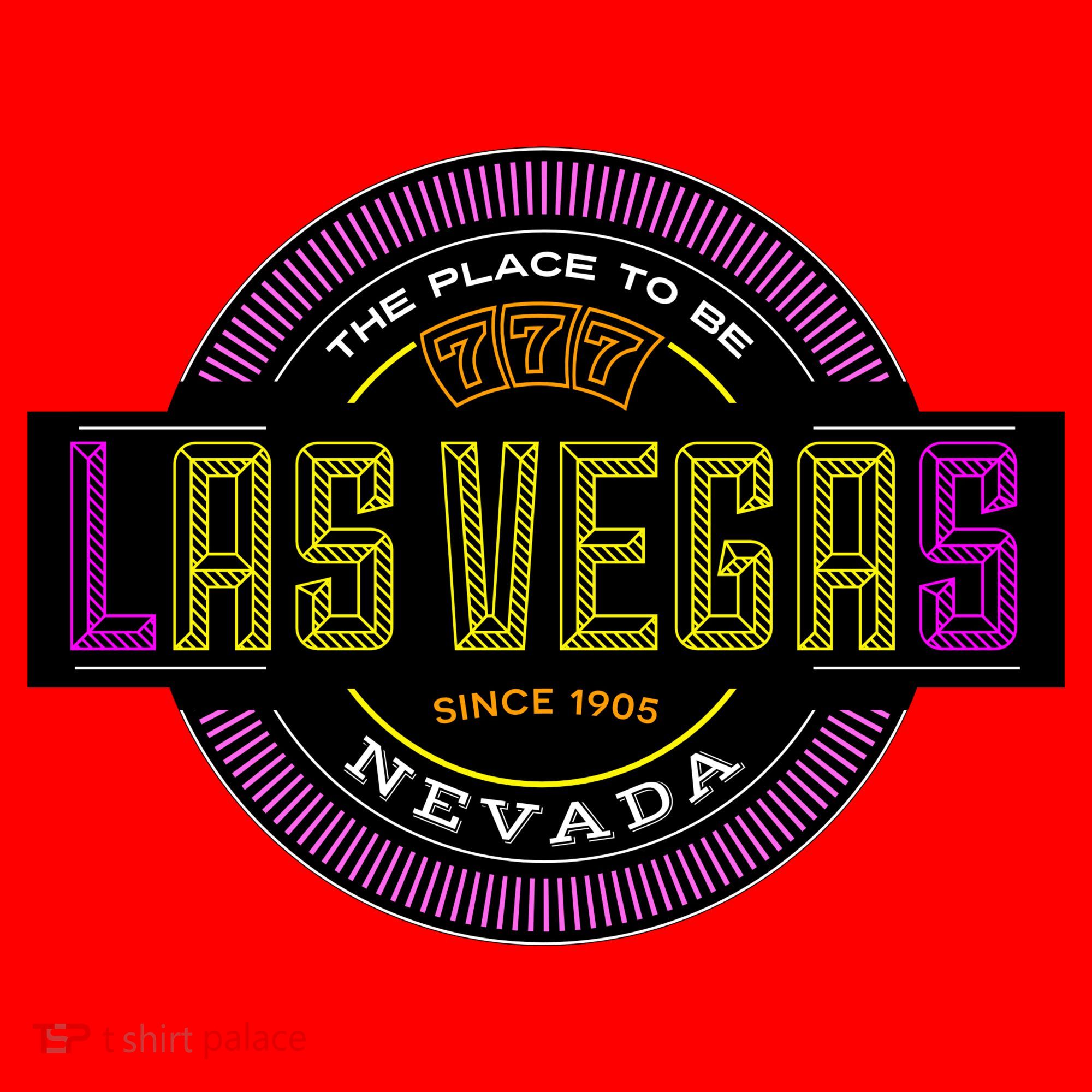 Retro Las Vegas Logo Santa Hat
