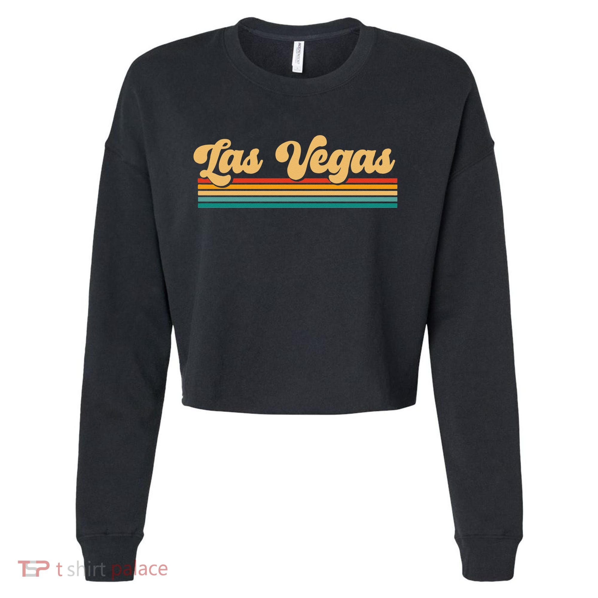 Retro Las Vegas Cropped Pullover Crew