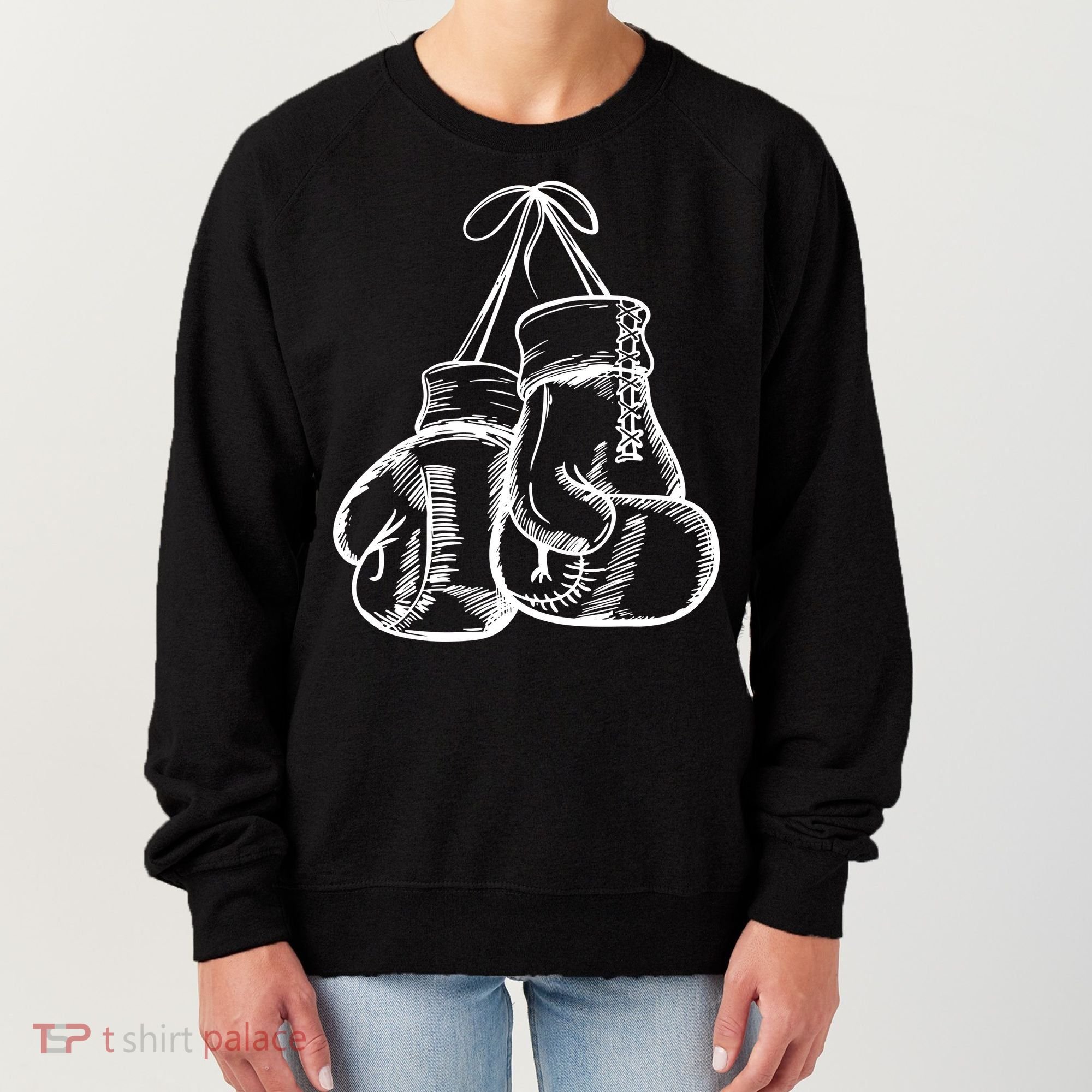 Retro Love White Boxing Gloves Women's Sweatshirt