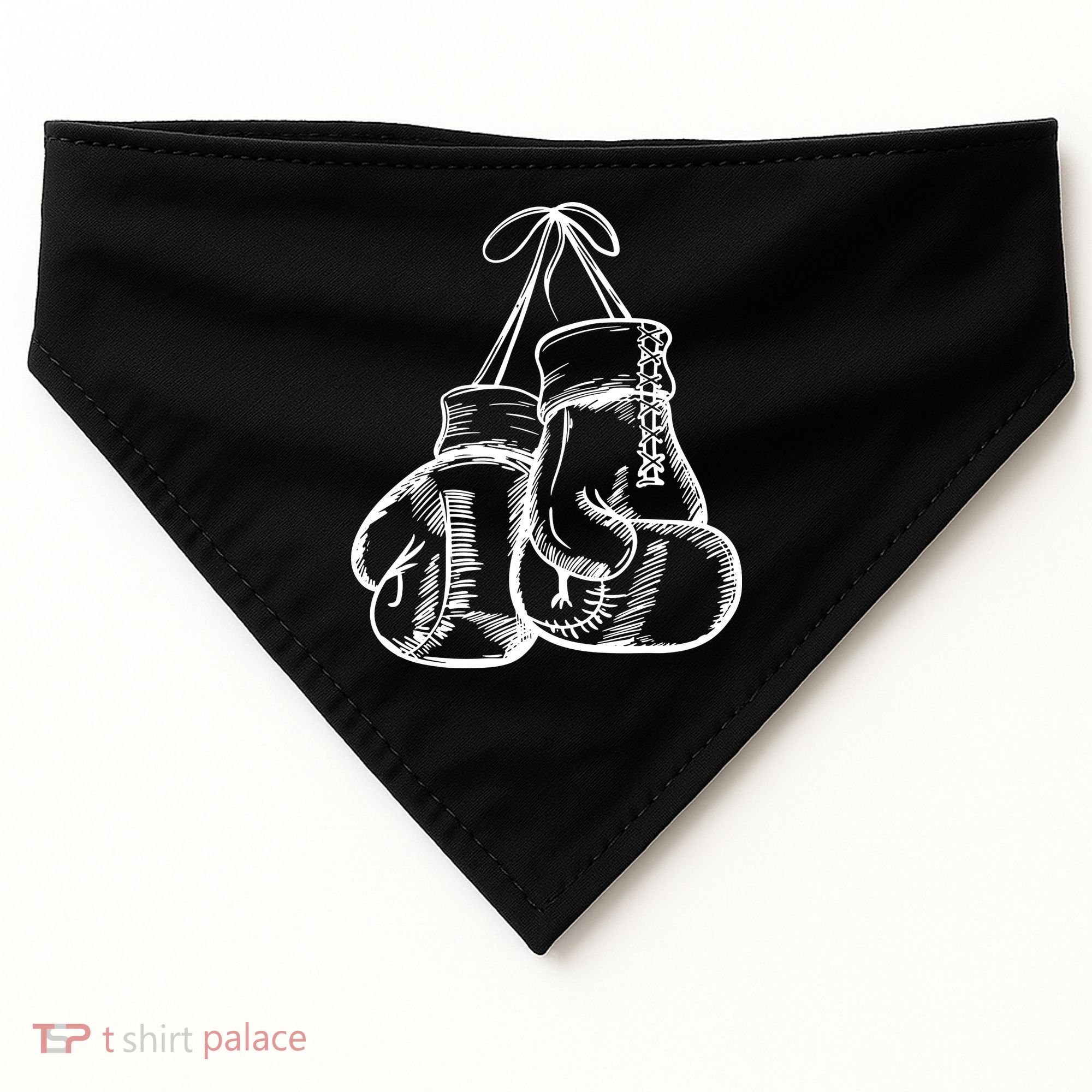 Retro Love White Boxing Gloves USA-Made Doggie Bandana