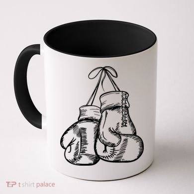 Retro Love White Boxing Gloves Coffee Mug