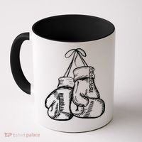 Retro Love White Boxing Gloves Coffee Mug thumb 0