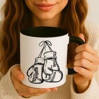Retro Love White Boxing Gloves Coffee Mug thumb 3
