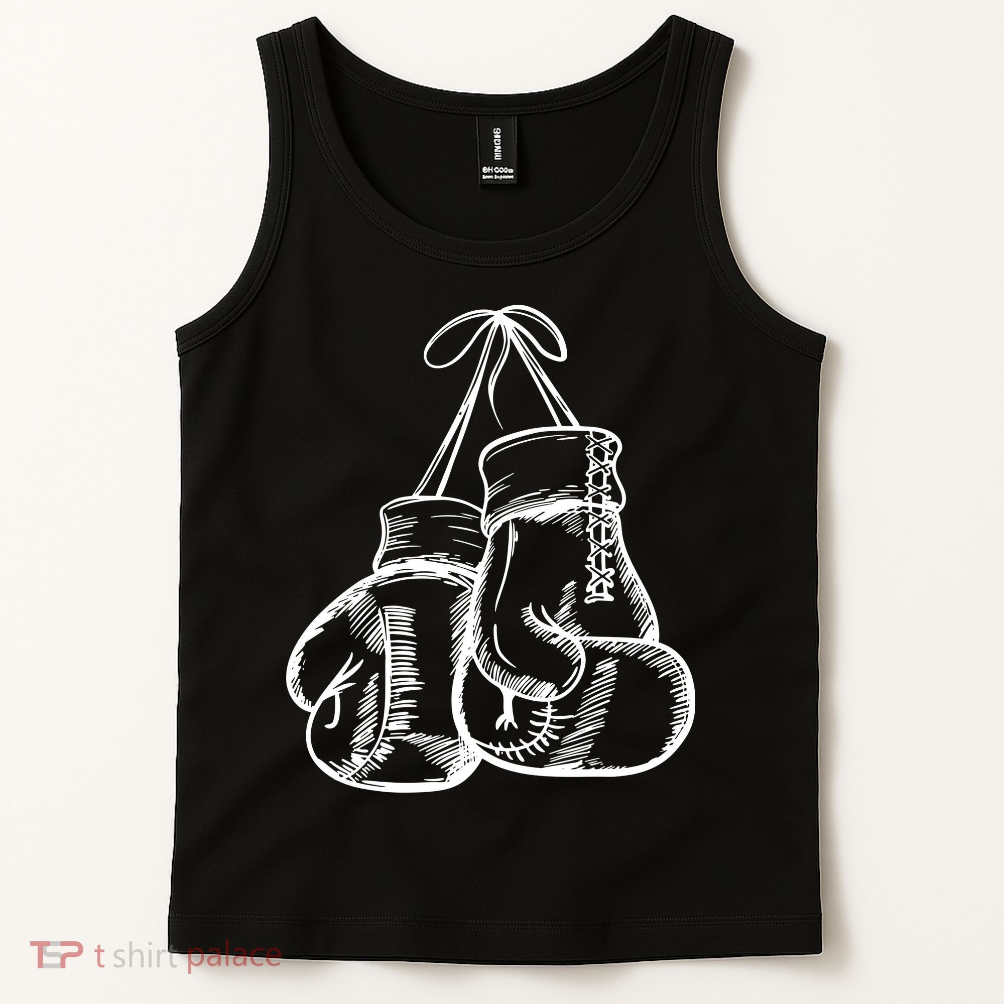 Retro Love White Boxing Gloves Tank Top