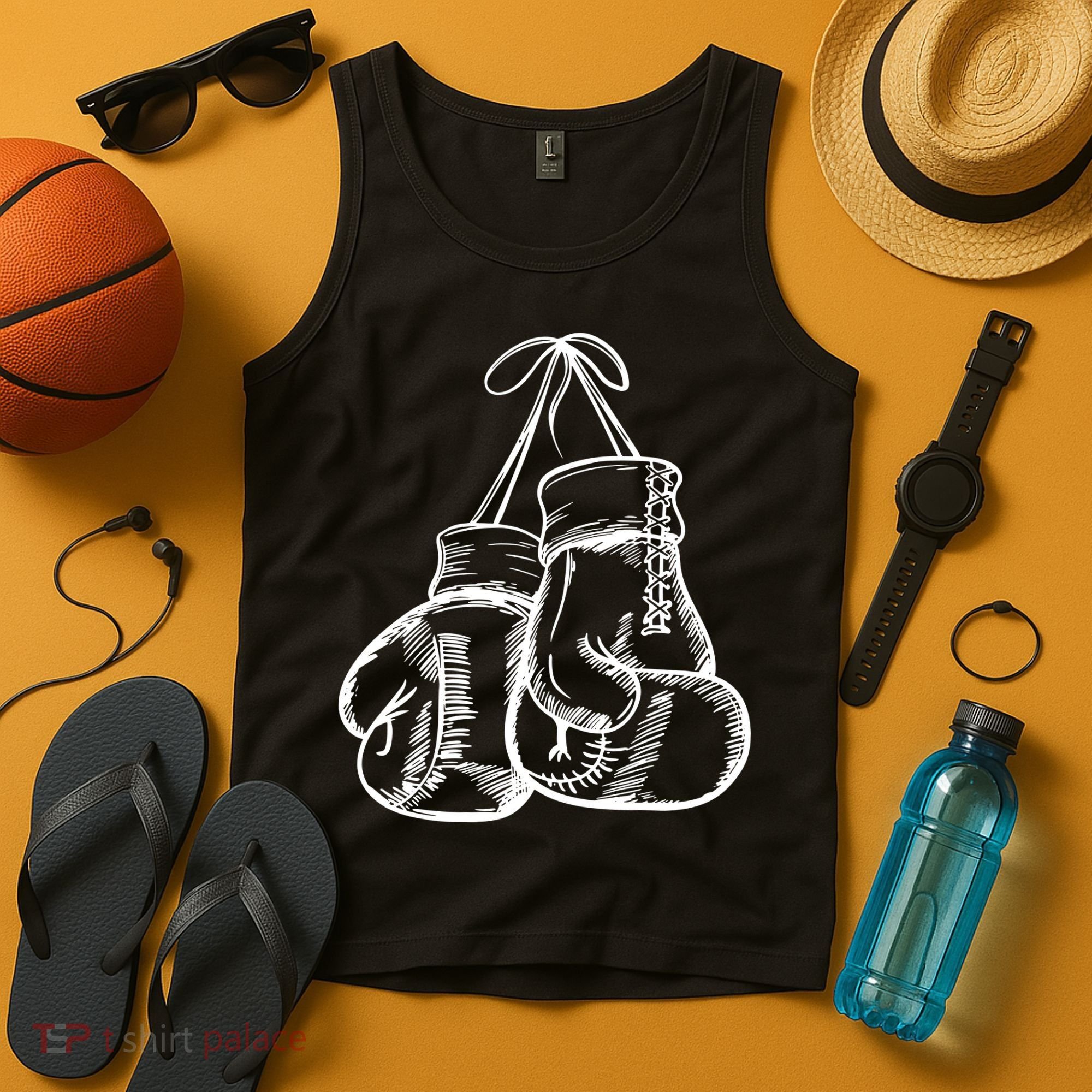 Retro Love White Boxing Gloves Tank Top
