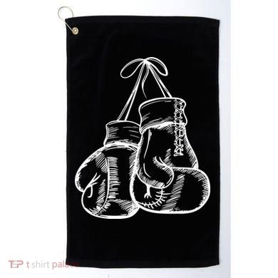 Retro Love White Boxing Gloves Golf Towel