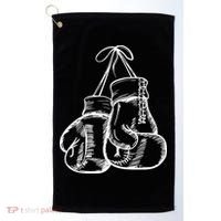 Retro Love White Boxing Gloves Golf Towel thumb 0