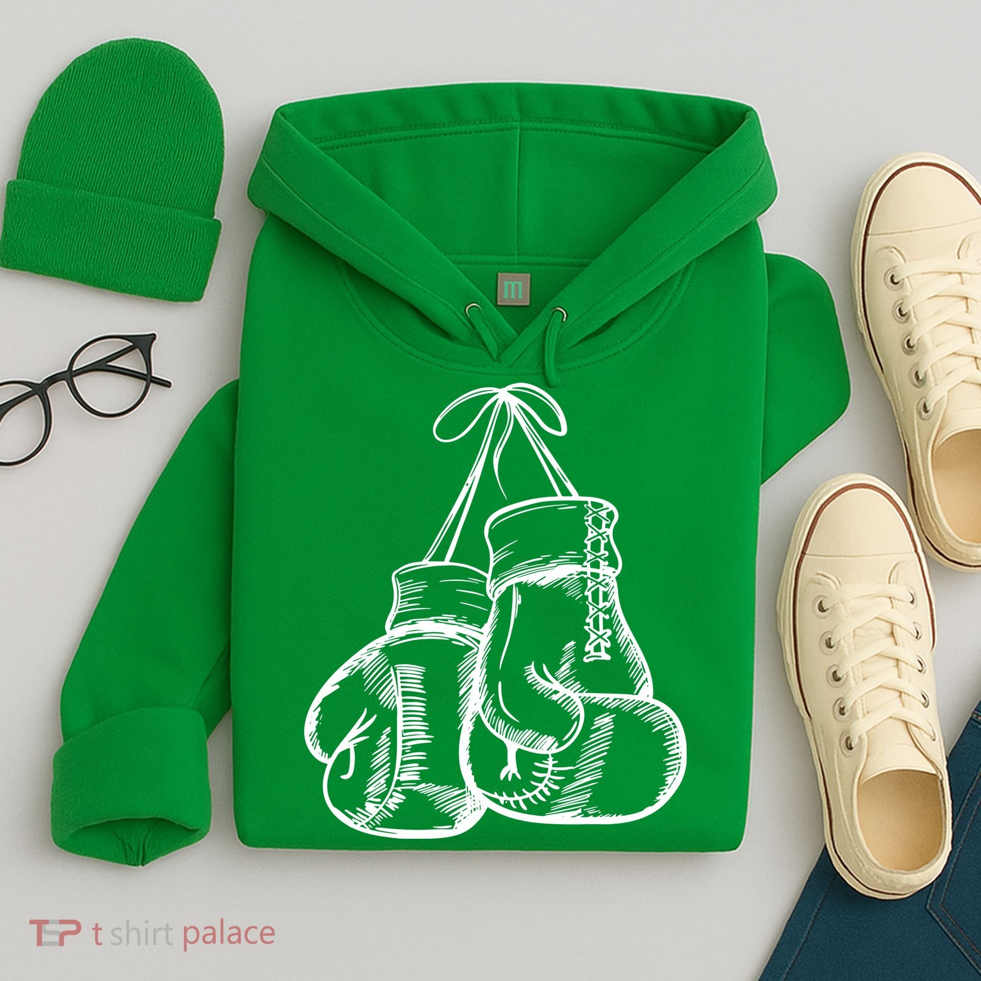 Retro Love White Boxing Gloves Hoodie