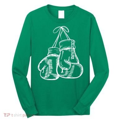 Retro Love White Boxing Gloves Long Sleeve Shirt