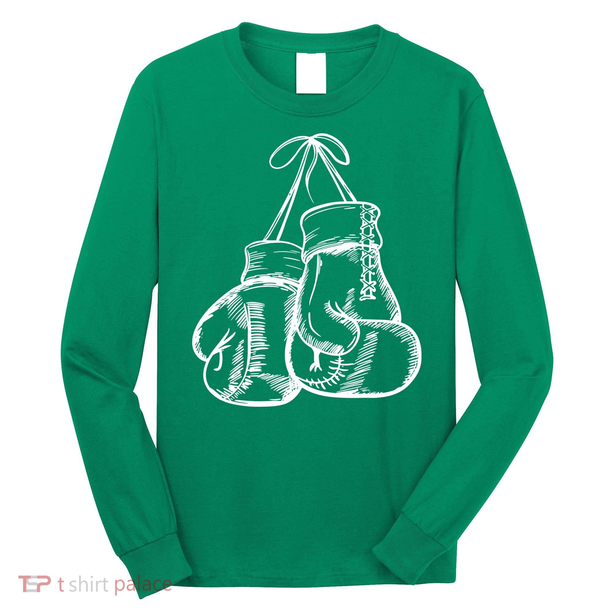 Retro Love White Boxing Gloves Long Sleeve Shirt