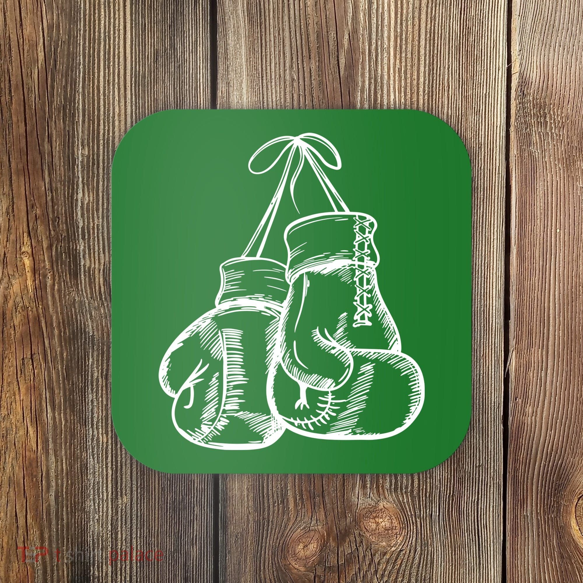 Retro Love White Boxing Gloves Coaster