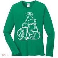 Retro Love White Boxing Gloves Women's Long Sleeve Shirt thumb 0