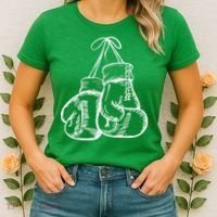 Retro Love White Boxing Gloves Women's T-Shirt thumb 2