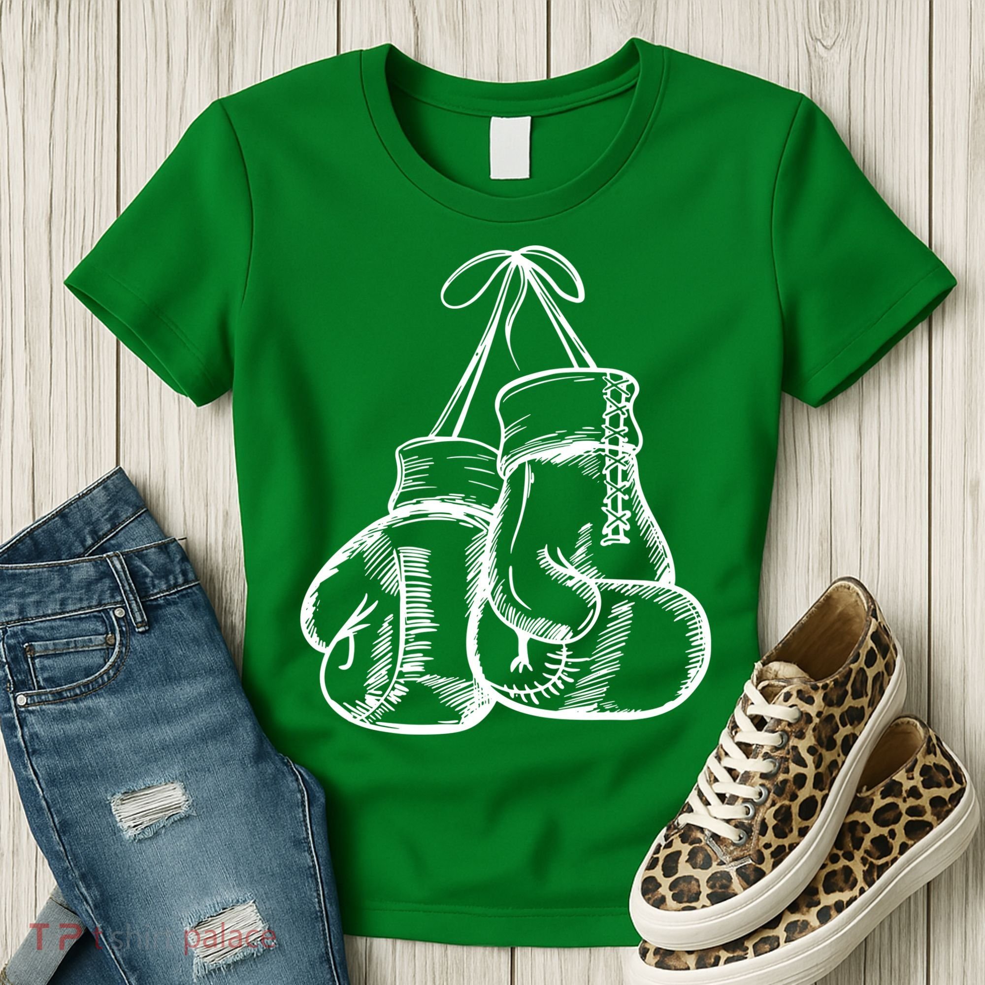 Retro Love White Boxing Gloves Women's T-Shirt