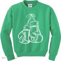 Retro Love White Boxing Gloves Kids Sweatshirt thumb 0