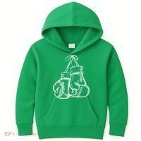 Retro Love White Boxing Gloves Kids Hoodie thumb 0