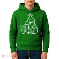 Retro Love White Boxing Gloves Kids Hoodie thumb 4