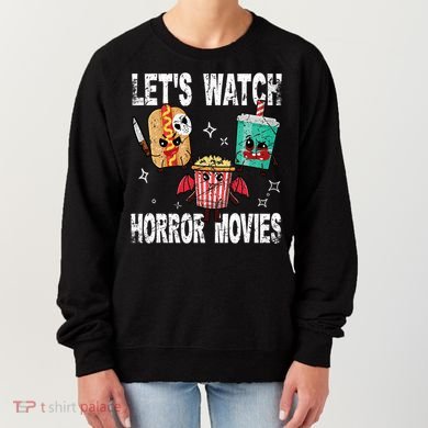Retro Lets Watch Horror Movies Cute Halloween Costume Women's Sweatshirt