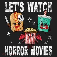 Retro Lets Watch Horror Movies Cute Halloween Costume Women's Sweatshirt thumb 2