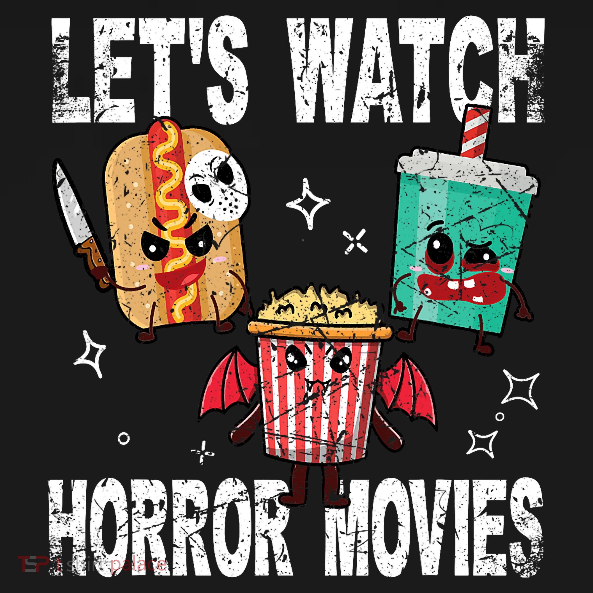 Retro Lets Watch Horror Movies Cute Halloween Costume Hoodie