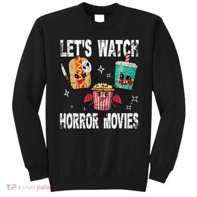 Retro Lets Watch Horror Movies Cute Halloween Costume Sweatshirt