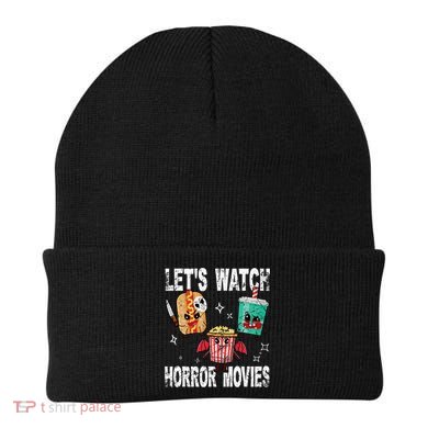 Retro Lets Watch Horror Movies Cute Halloween Costume Beanie