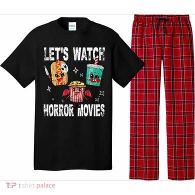 Retro Lets Watch Horror Movies Cute Halloween Costume Pajama Set