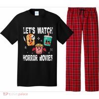 Retro Lets Watch Horror Movies Cute Halloween Costume Pajama Set thumb 0