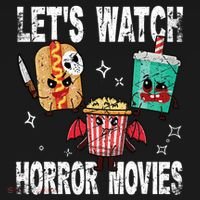 Retro Lets Watch Horror Movies Cute Halloween Costume Pajama Set thumb 2