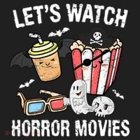 Retro Lets Watch Horror Movies Costume Halloween Women's Sweatshirt thumb 2