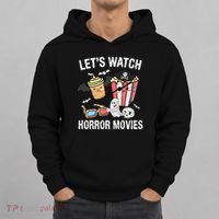 Retro Lets Watch Horror Movies Costume Halloween Hoodie thumb 0
