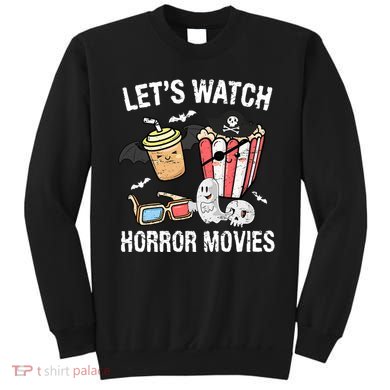 Retro Lets Watch Horror Movies Costume Halloween Sweatshirt