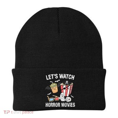 Retro Lets Watch Horror Movies Costume Halloween Beanie