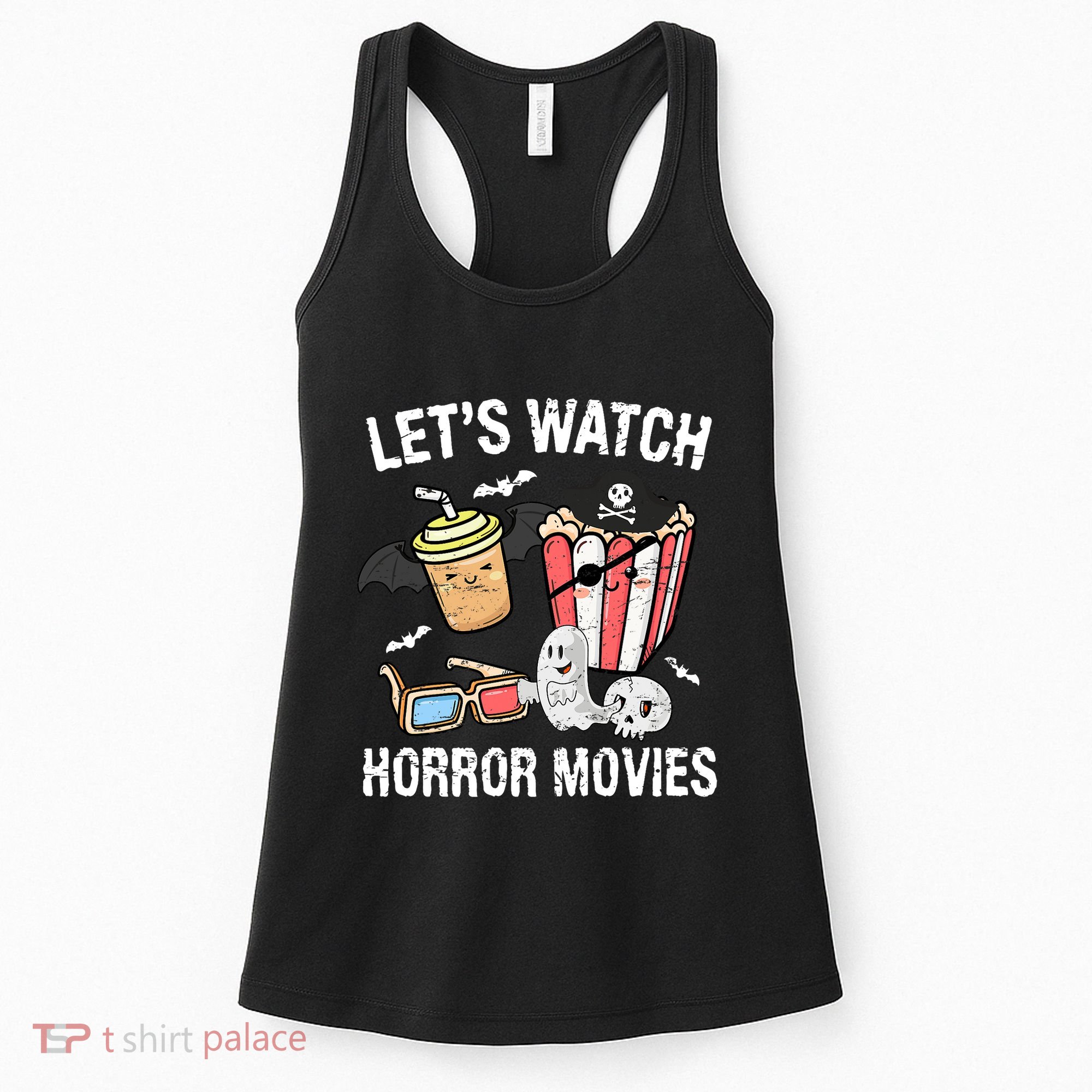 Retro Lets Watch Horror Movies Costume Halloween Women's Tank Top