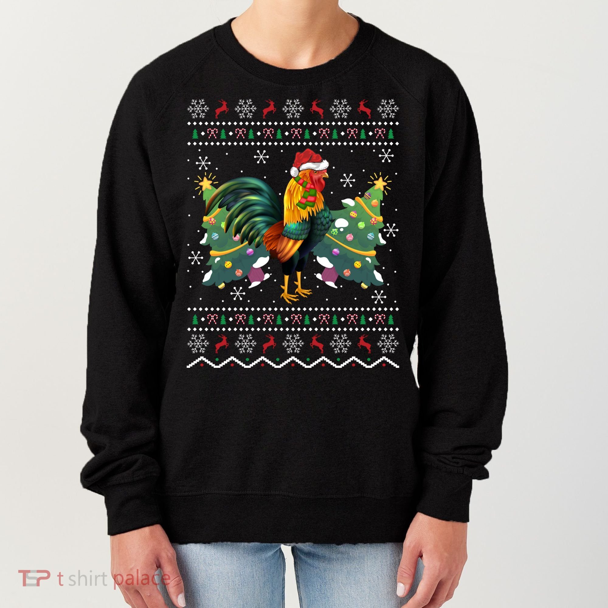 Rooster Lover Xmas Gift Ugly Rooster Christmas Great Gift Women's Sweatshirt