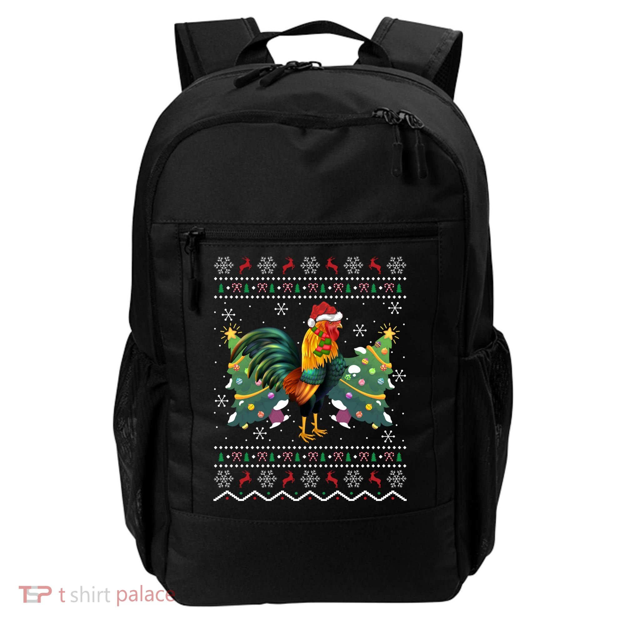 Rooster Lover Xmas Gift Ugly Rooster Christmas Great Gift Backpack