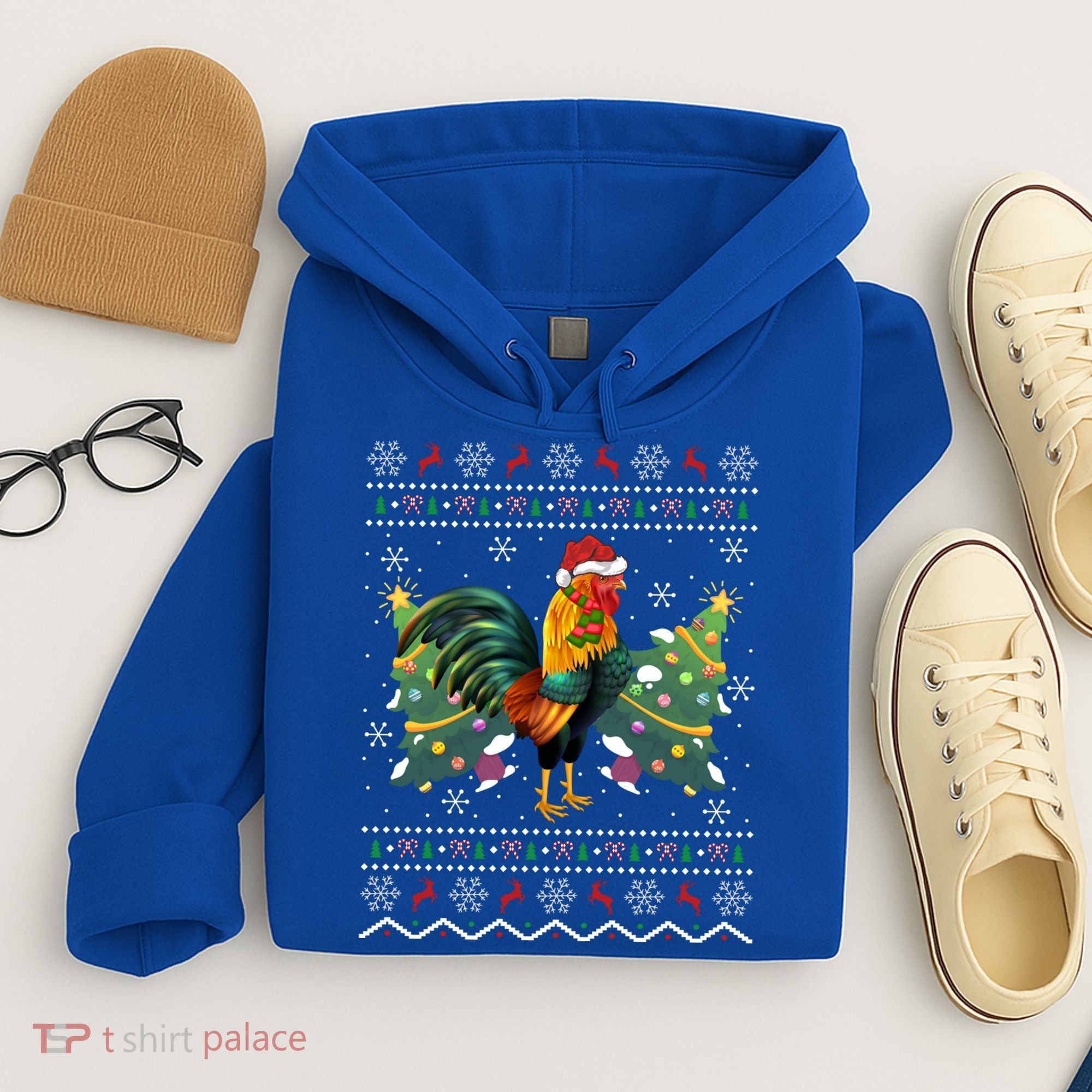 Rooster Lover Xmas Gift Ugly Rooster Christmas Great Gift Hoodie