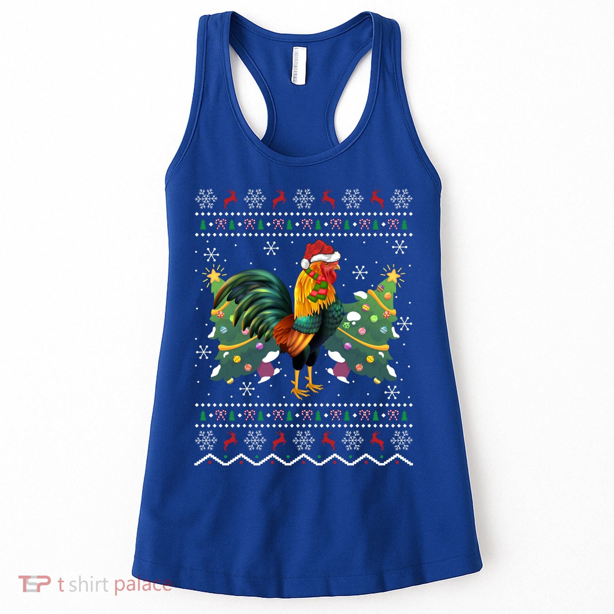 Rooster Lover Xmas Gift Ugly Rooster Christmas Great Gift Women's Tank Top