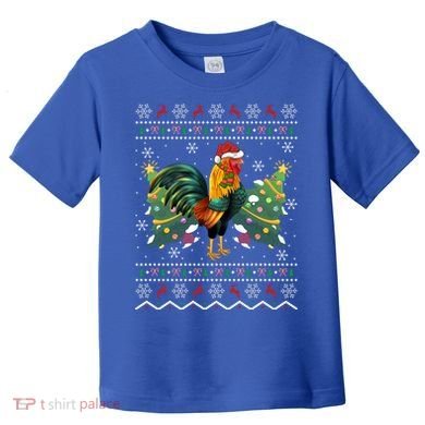 Rooster Lover Xmas Gift Ugly Rooster Christmas Great Gift Toddler T-Shirt