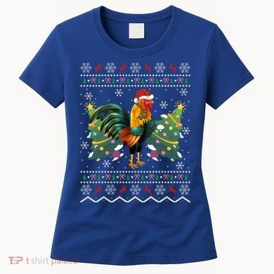 Rooster Lover Xmas Gift Ugly Rooster Christmas Great Gift Women's T-Shirt